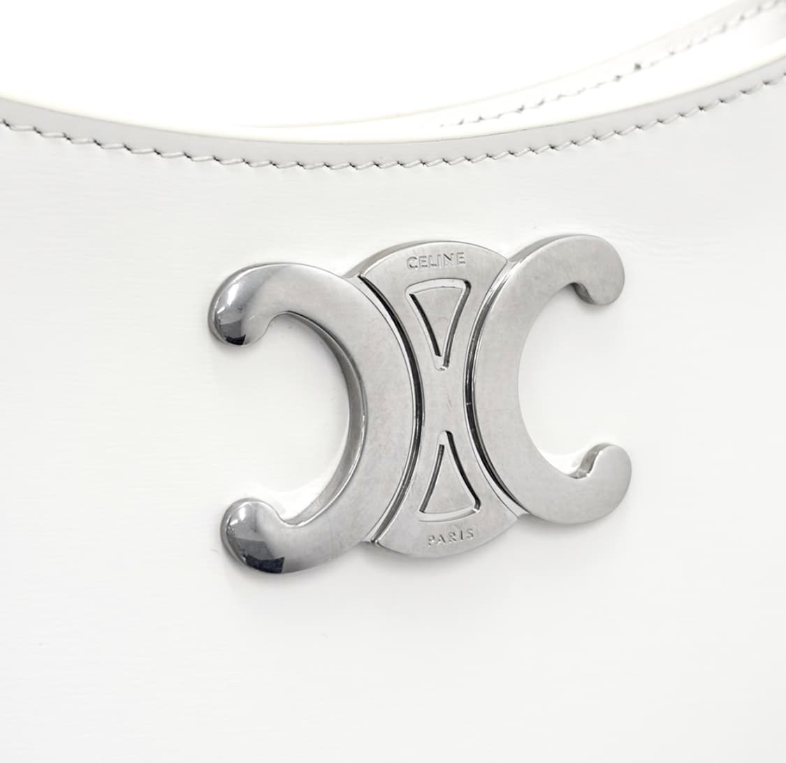 [M] 셀린느 여성 샤이니 카프스킨 틸리백 호보 숄더백 화이트 미디움 상품이미지6