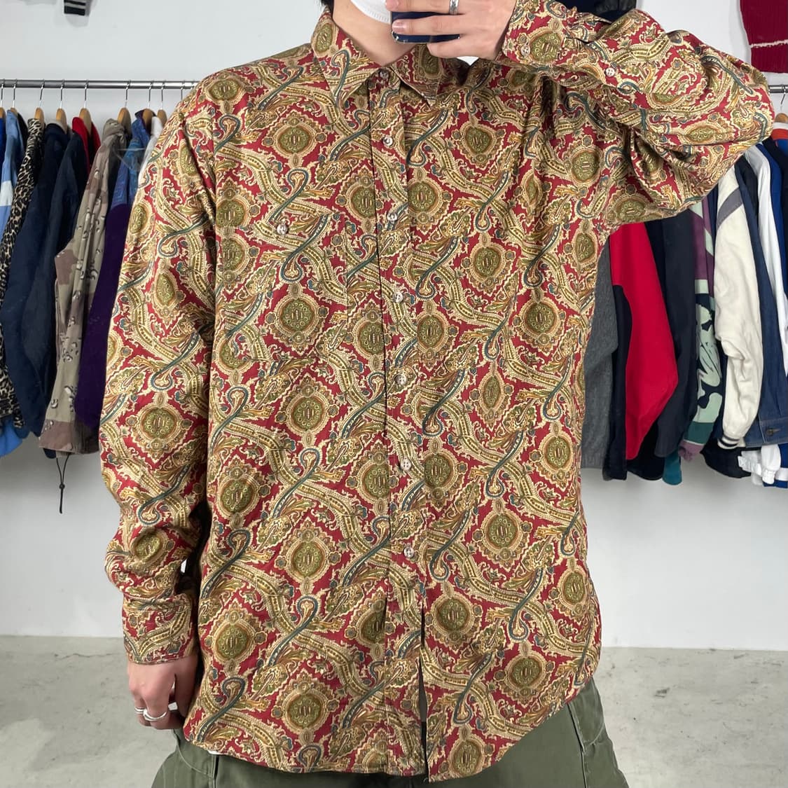 90s USA 버버리 Burberrys 페이즐리 셔츠 상품이미지3