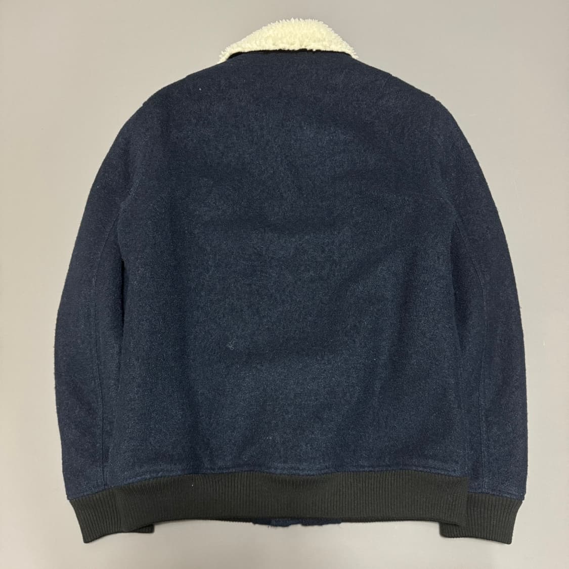 B:ming 다크네이비 울 폴리에스터 혼방 쉐르파 칼라넥 블루종 자켓 상품이미지6