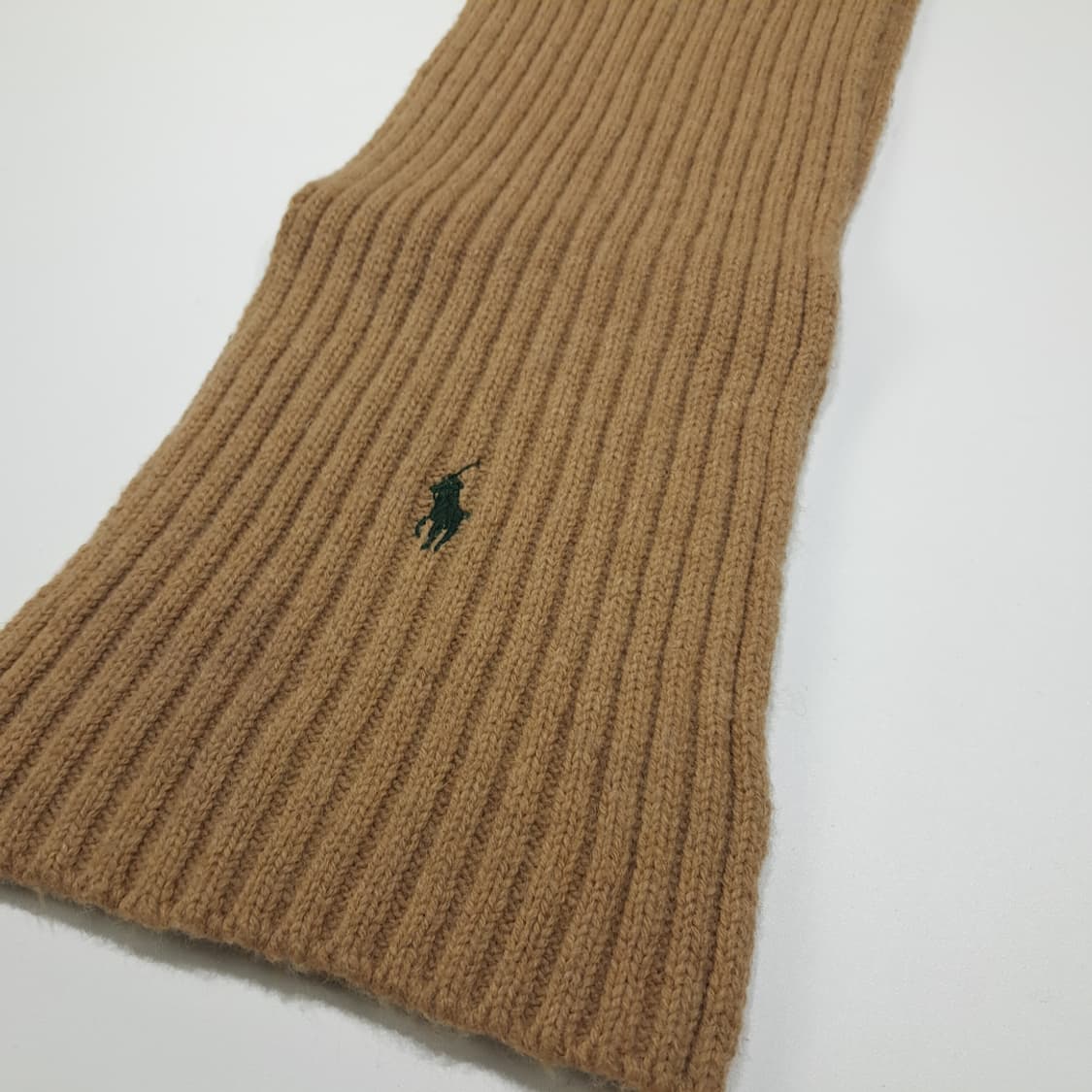 MX644 폴로 00s 램스울 카멜 브라운 리브드 머플러 목도리 상품이미지5