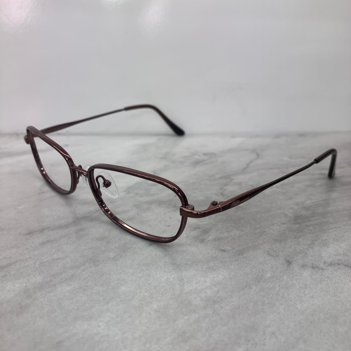 C97 블루마린 Blumarine 유광 브론즈 캣아이 스퀘어 메탈테 안경 상품이미지7