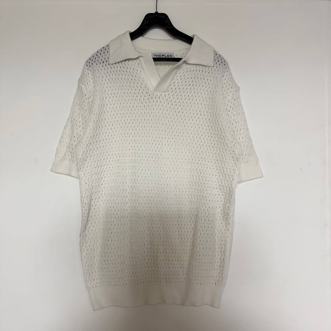 새상품 남자 카라넥 반팔 니트 (화이트) 상품이미지1