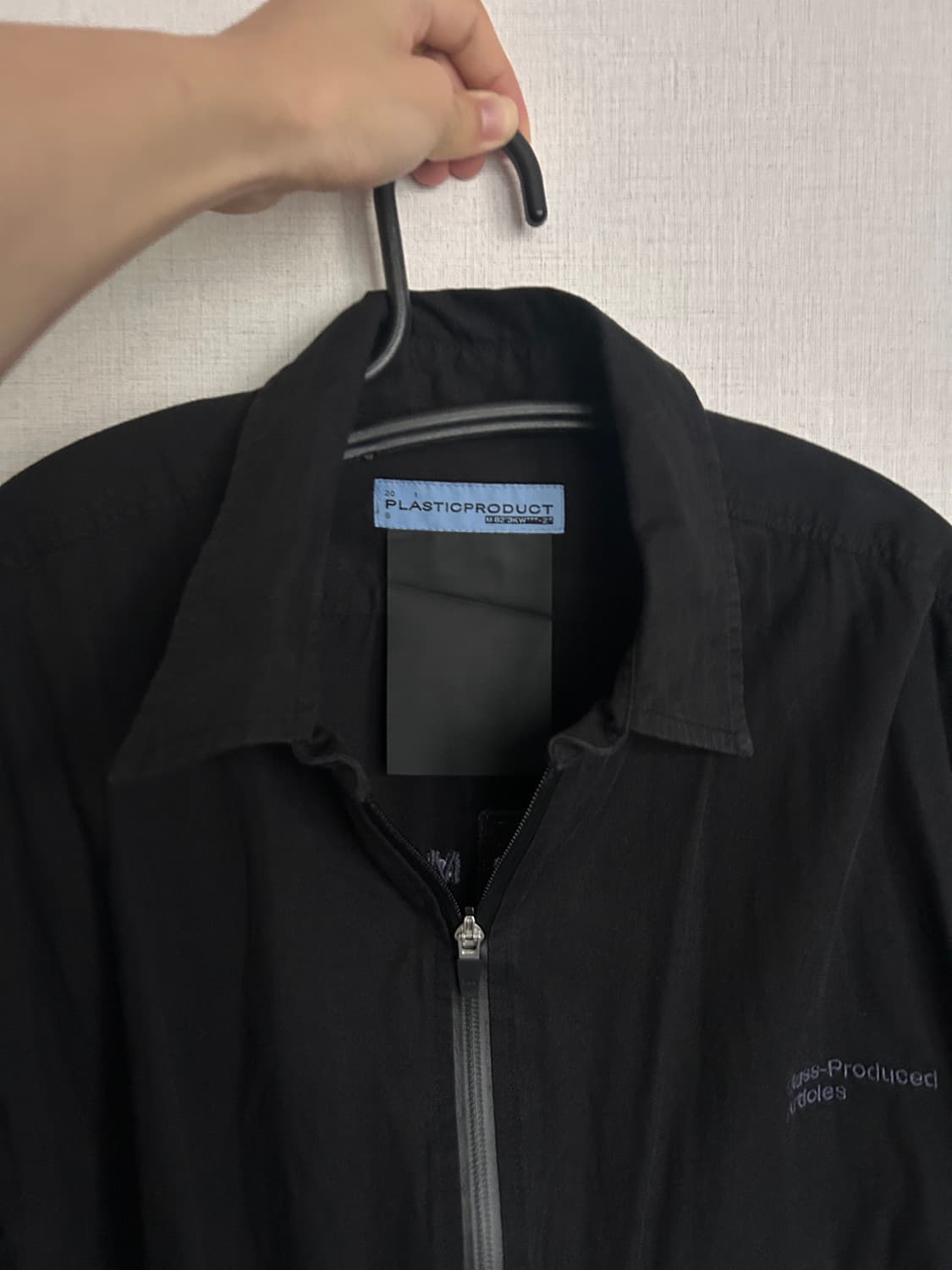 플라스틱 프로덕트 지퍼 셔츠 Black 상품이미지3