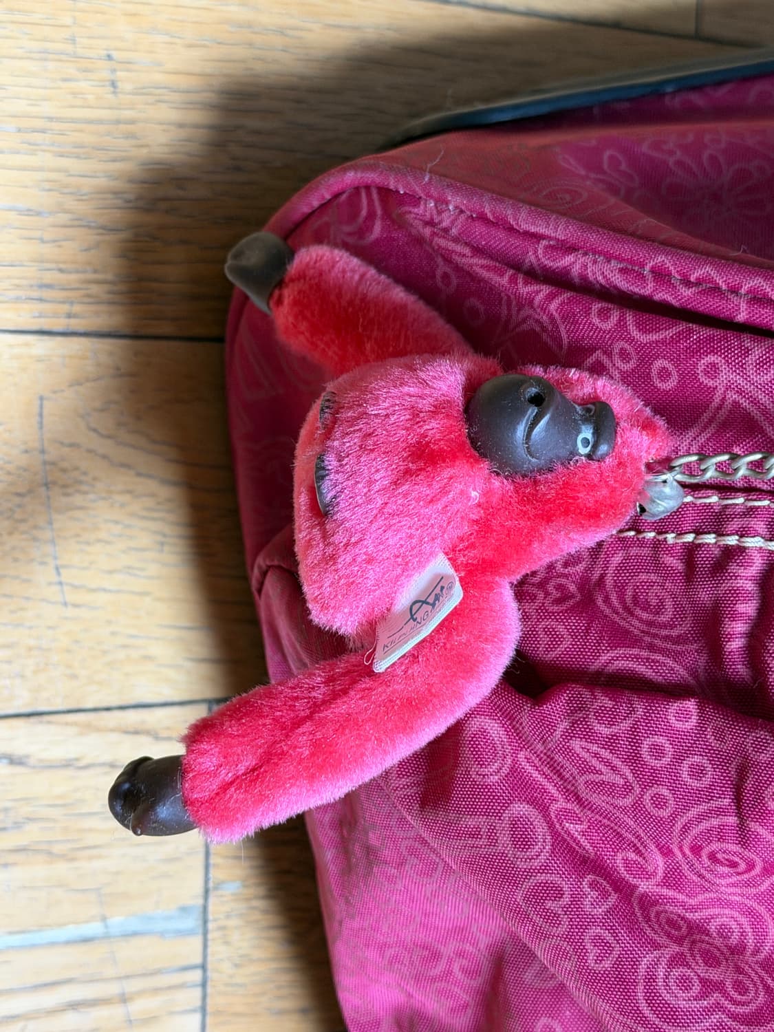 Y2k 희귀 키플링 핑크 패턴 롤링 더플백 캐리어 상품이미지4