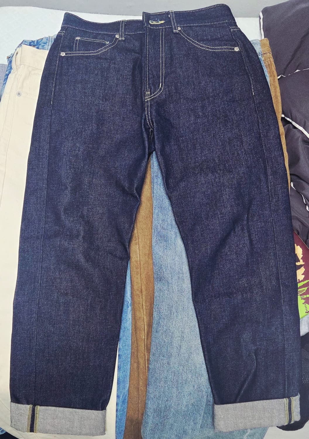 모드나인  Blue Color Uniform 데님 팬츠 상품이미지3