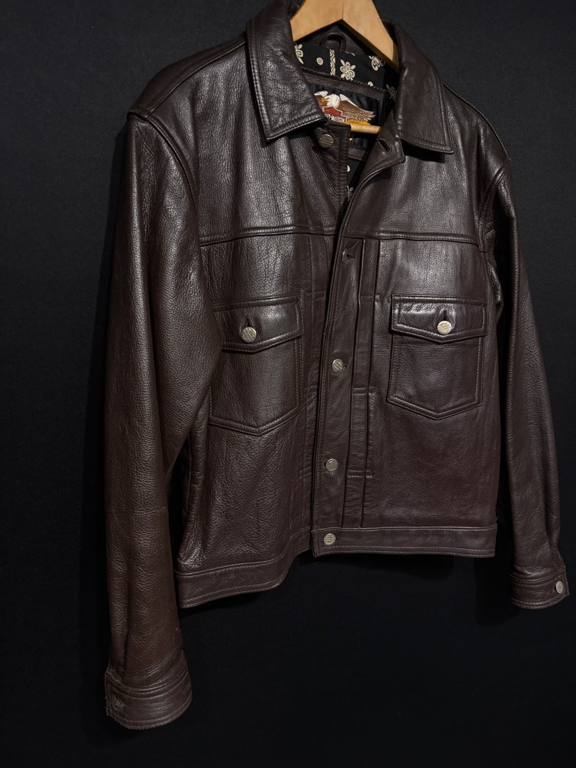 90's 할리데이비슨 2nd 트러커 가죽자켓  상품이미지3