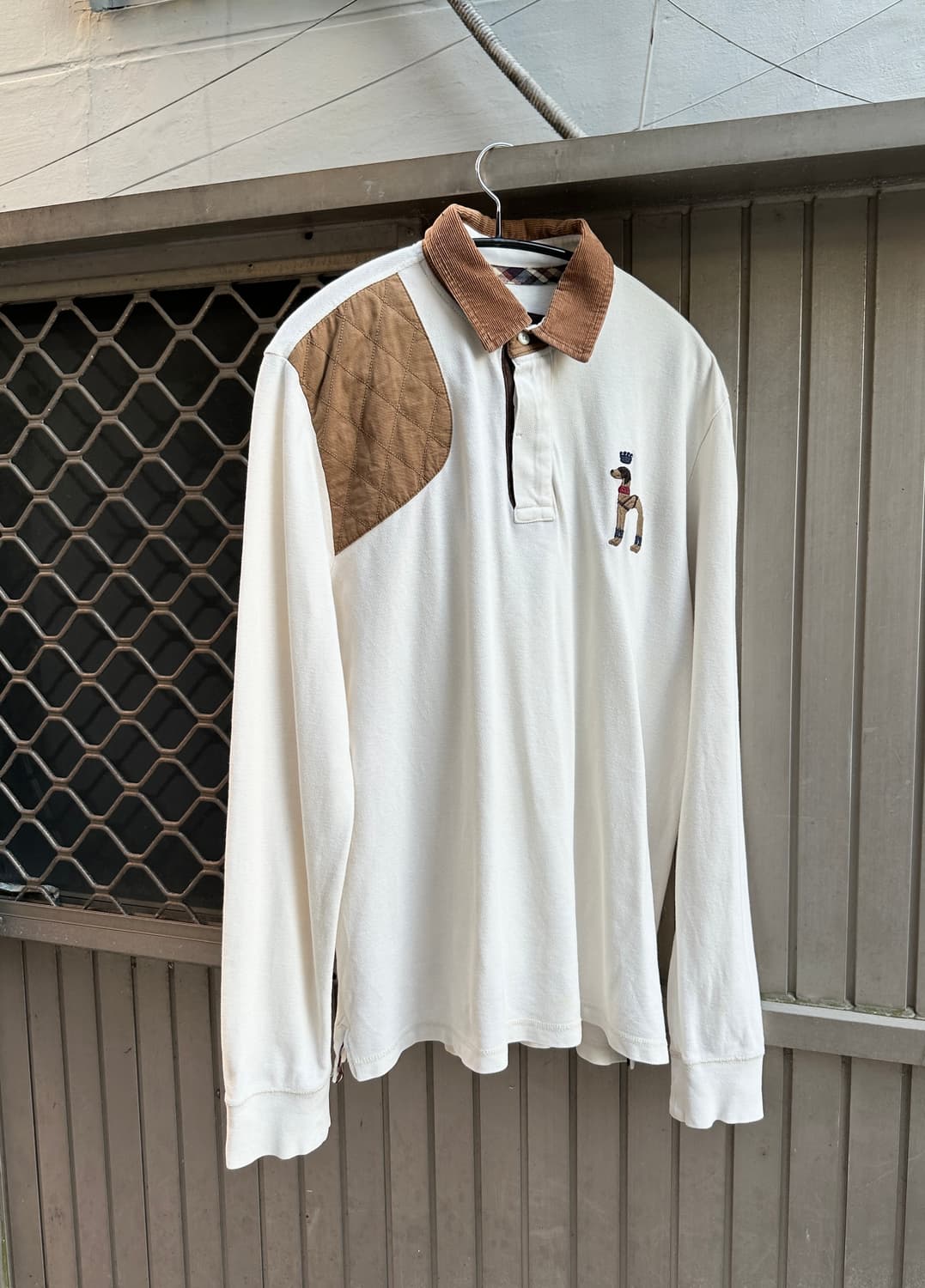 Hazzys logo corduroy  pk sleeve ivory  상품이미지3