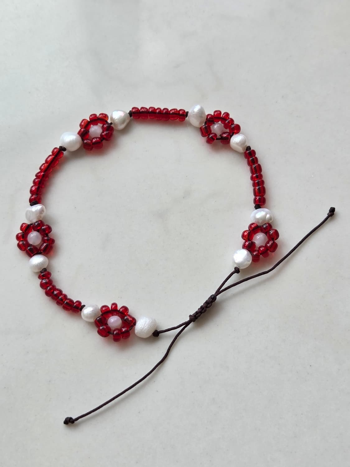 [Handmade] red flower 비즈팔찌 상품이미지2