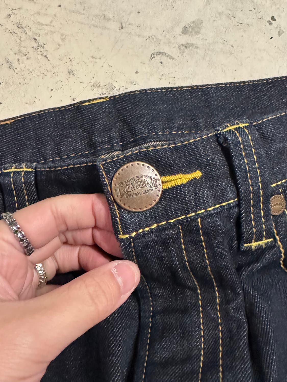 Co & Lu 셀비지 프린팅 데님팬츠 상품이미지6