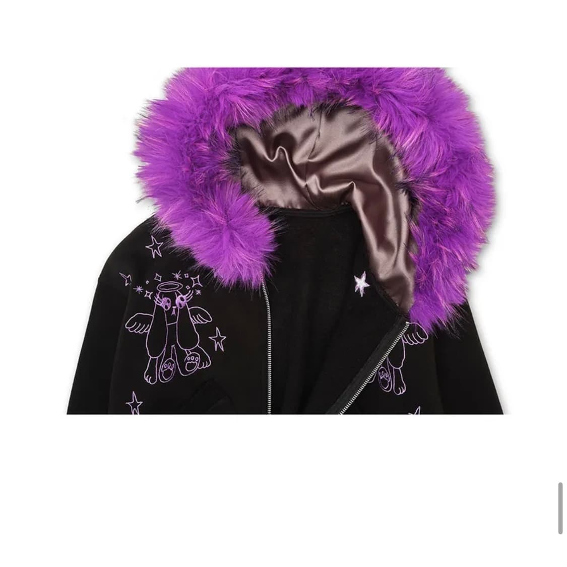 Youth bath 유쓰배쓰 크롭 퍼 후드집업 상품이미지4