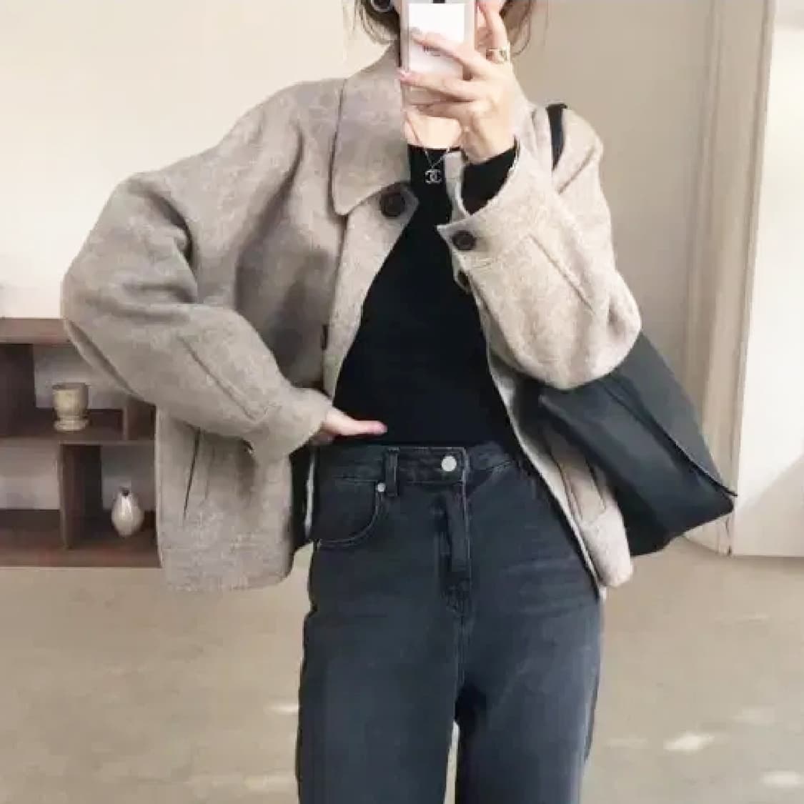 아카이브제이투유(ARCHIVE JTOU) 숏 핸드메이드 울코트 프리사이즈 상품이미지2