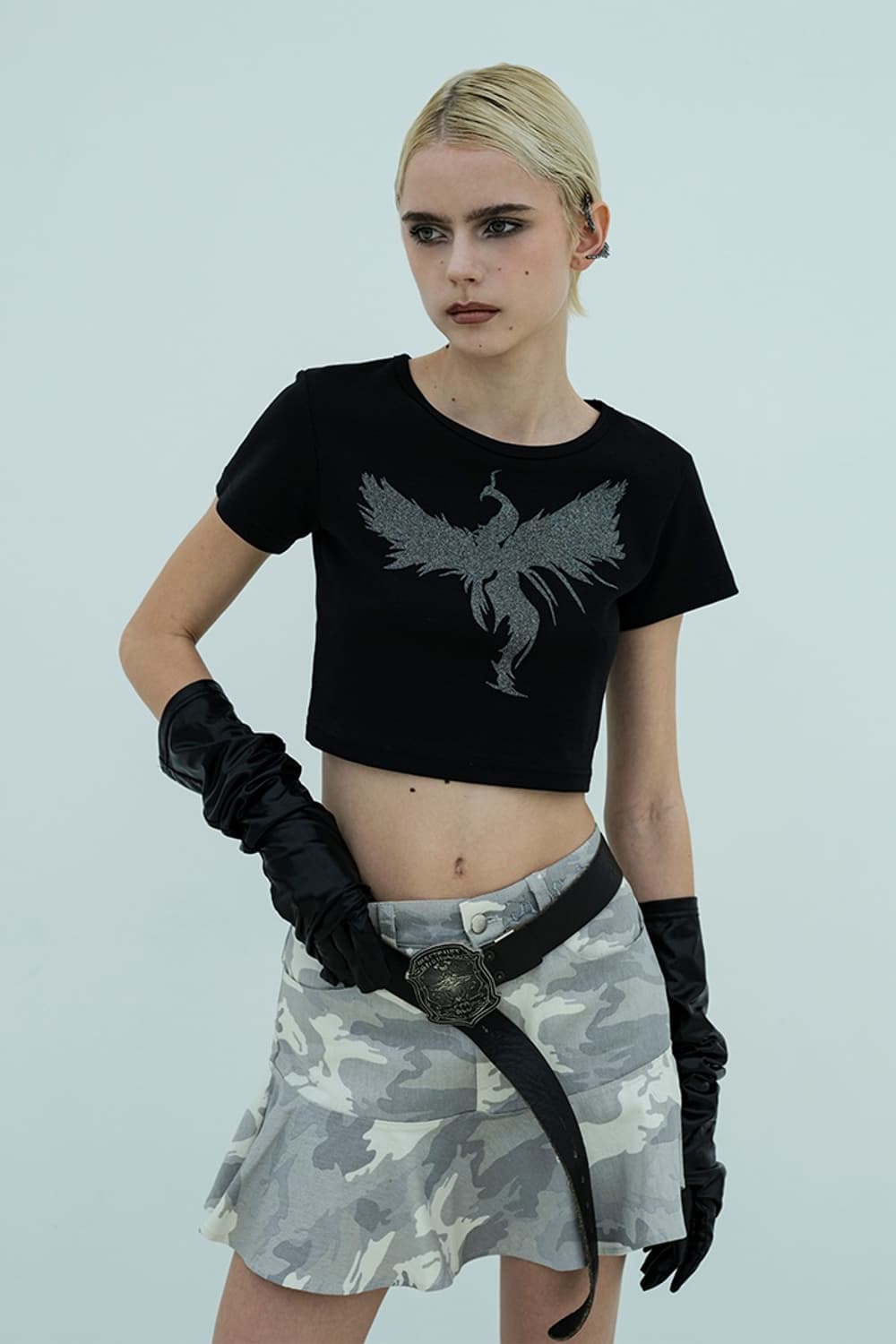 PHOENIX CROP T-SHIRT BLACK 상품이미지3