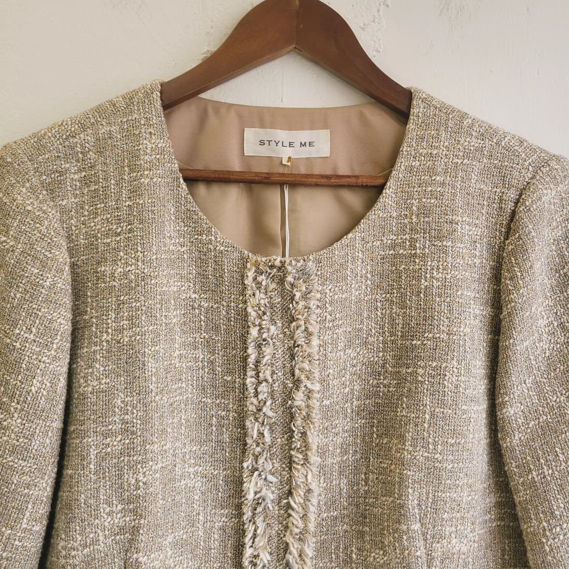 골드베이지 트위드 재킷(Japan made) 상품이미지3