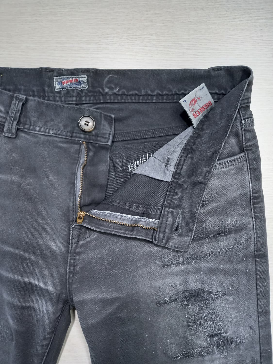 33 Digreen Kor 약골반 더티워싱 스판 슬림일자진 33-445 상품이미지7