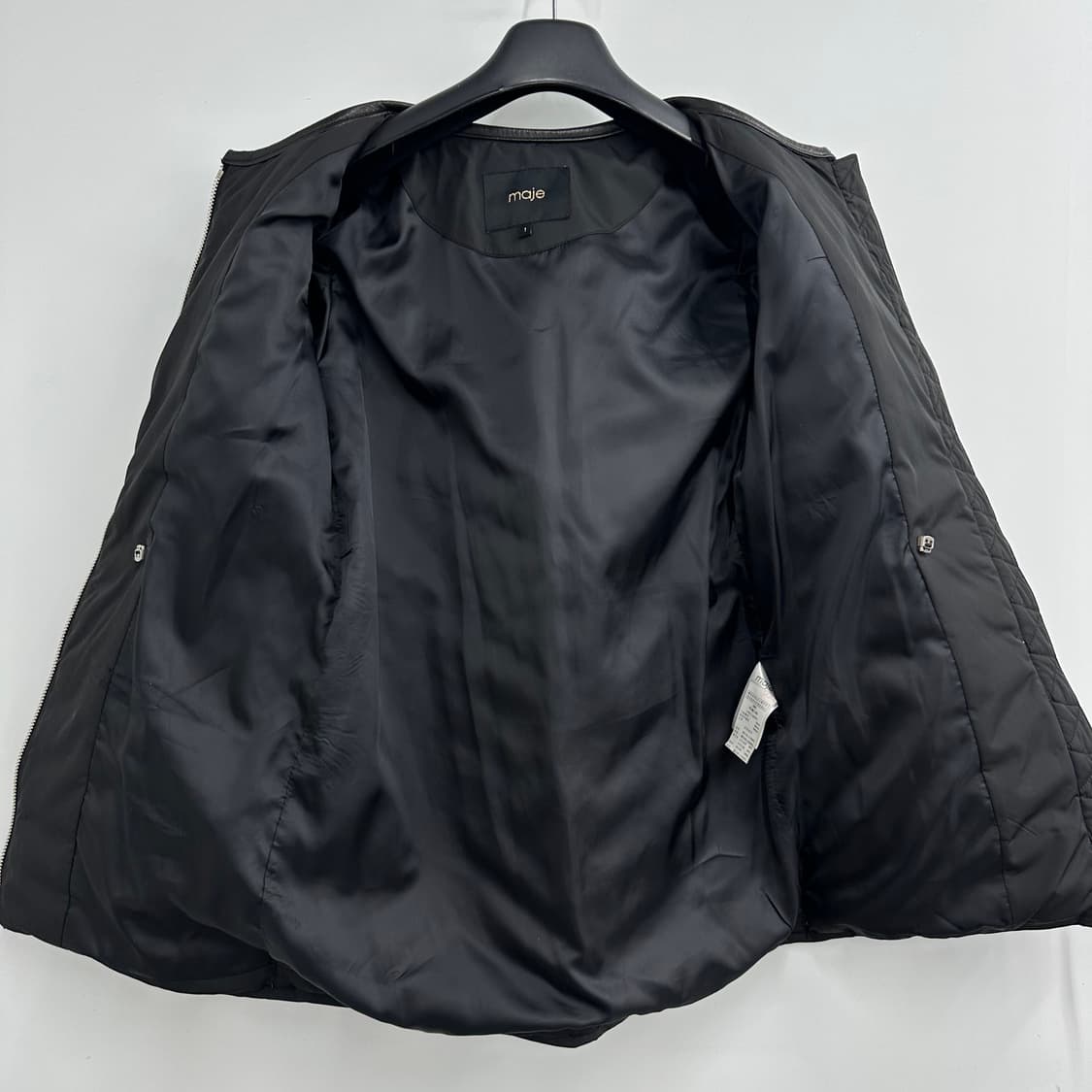 90 maje 마쥬 여자 카라리스 램스킨패드 덕다운 패딩 상품이미지3