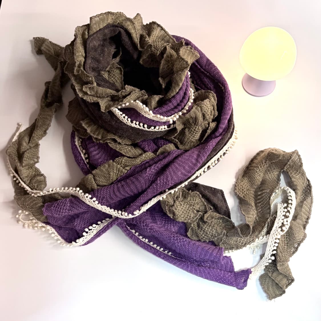 퍼플 모리걸 페어리 패치 프릴 레이스 머플러 JPN 상품이미지1