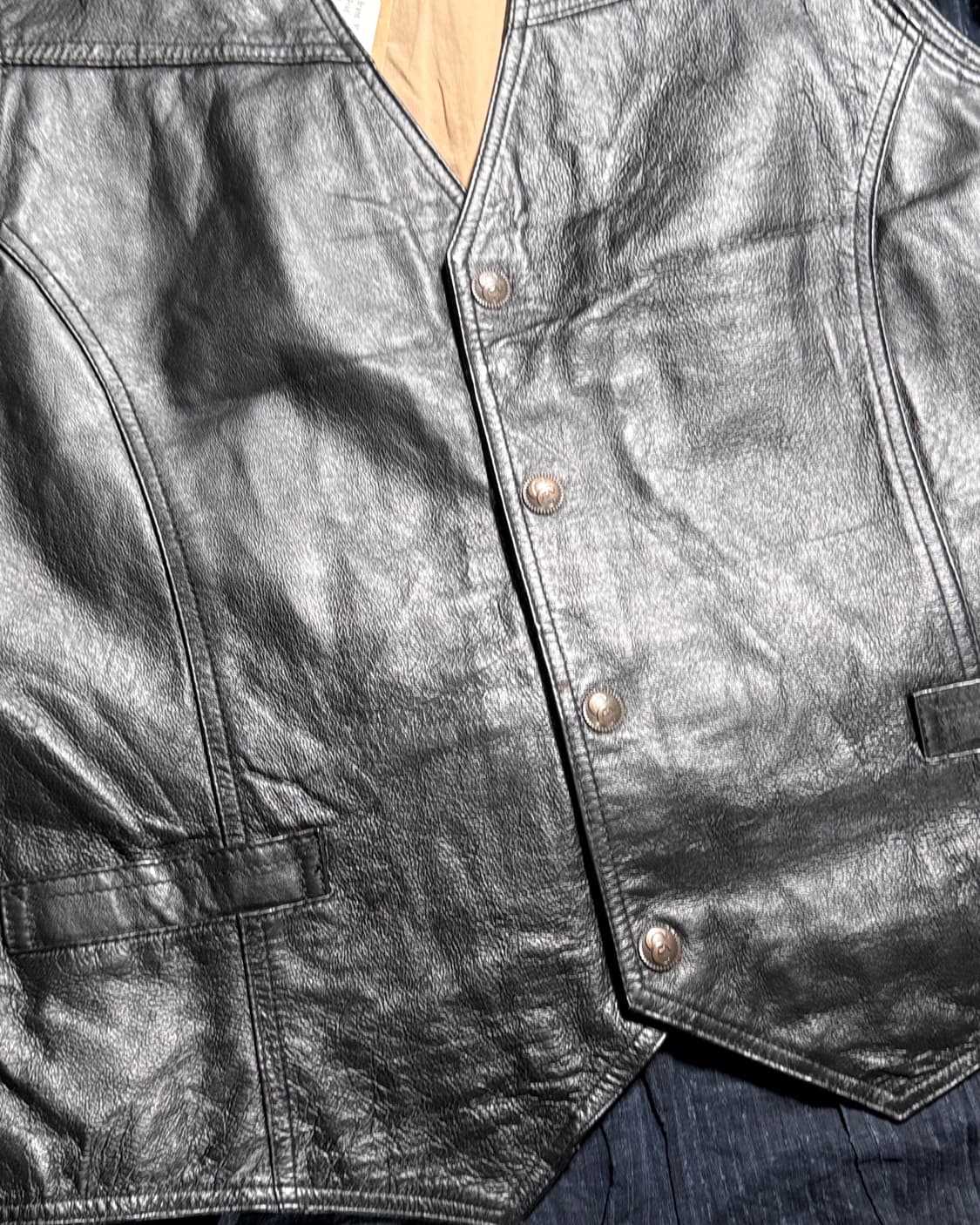 90-00‘s 크리플 크릭 레더 웨스턴 베스트 XL 상품이미지3