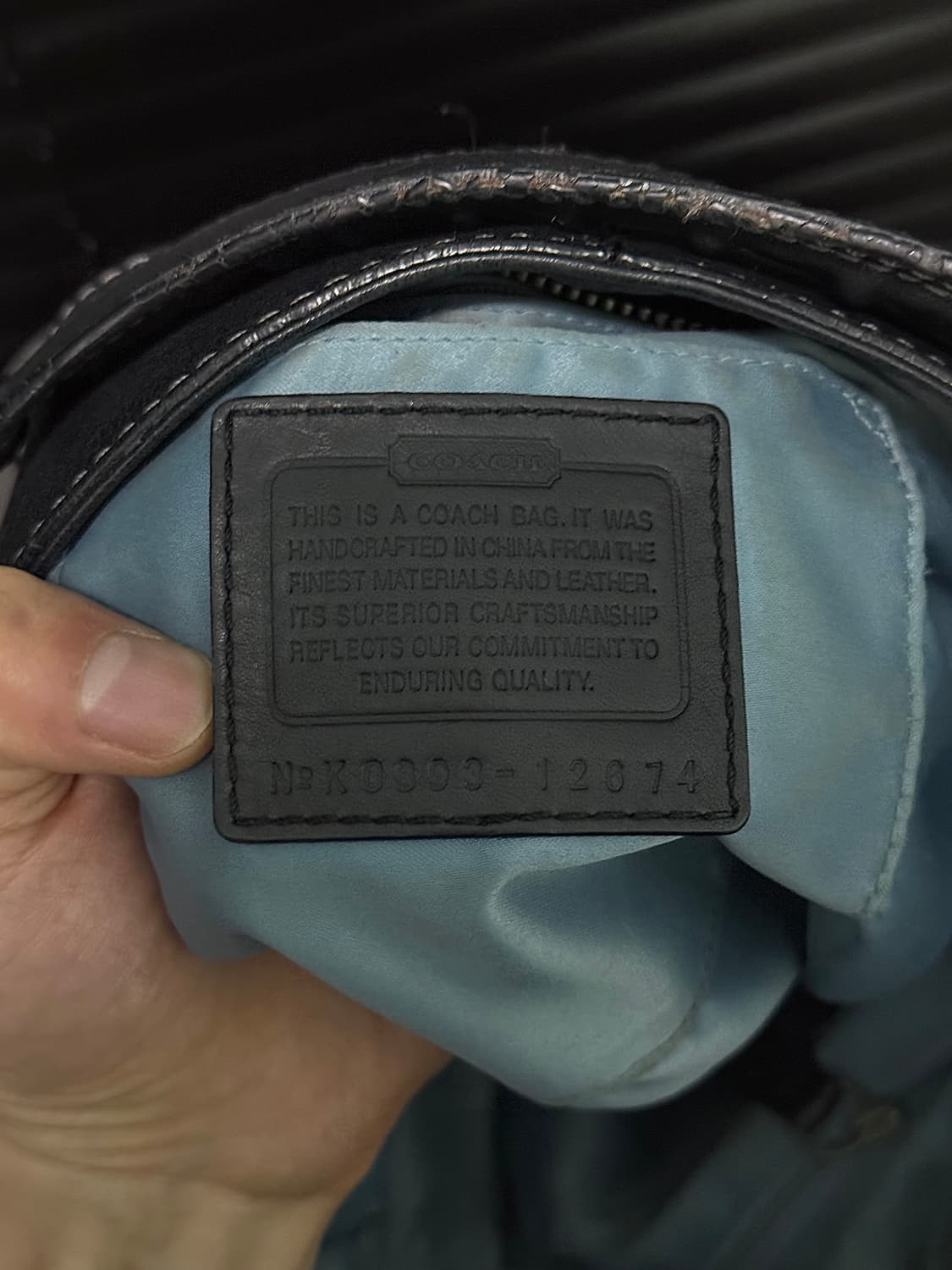 코치 블랙 로고 가죽 캔버스 숄더백 토드백 웨스턴 에스닉 락시크 명품  상품이미지8