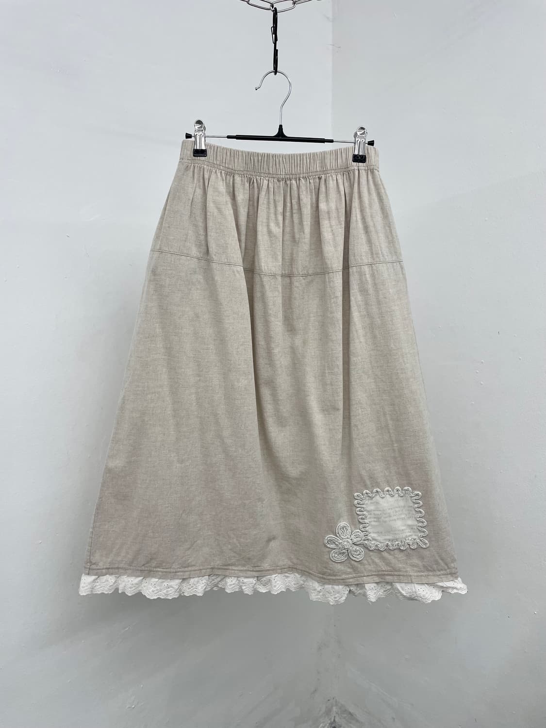 모리 베이지 패치 롱스커트 상품이미지6