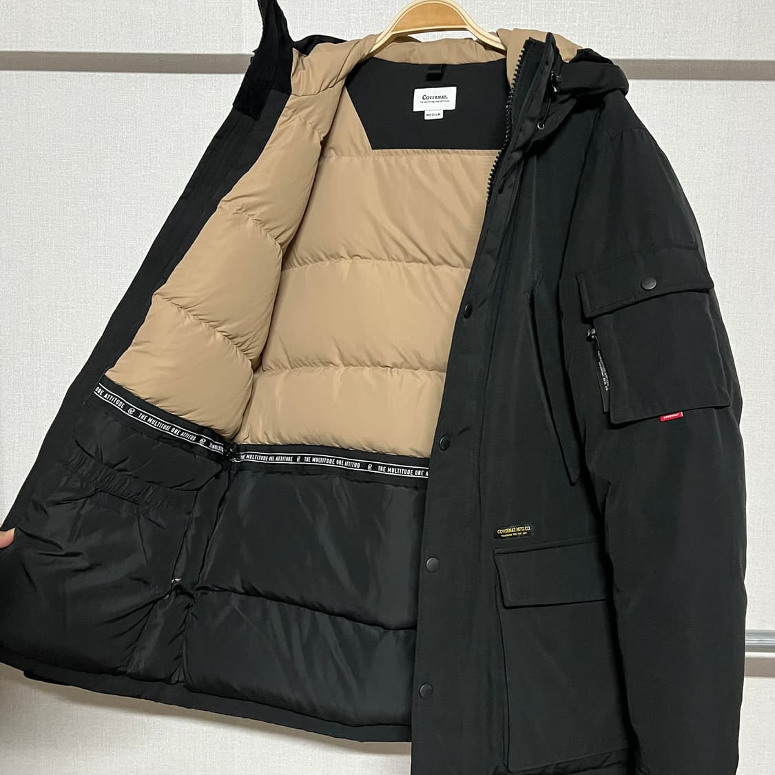 커버낫 후드 패딩 블랙 M 상품이미지10