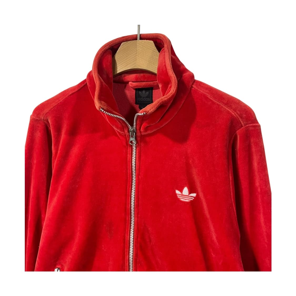 [Adidas] 00s 아디다스 벨벳 트레포일 로고 집업자켓 상품이미지3
