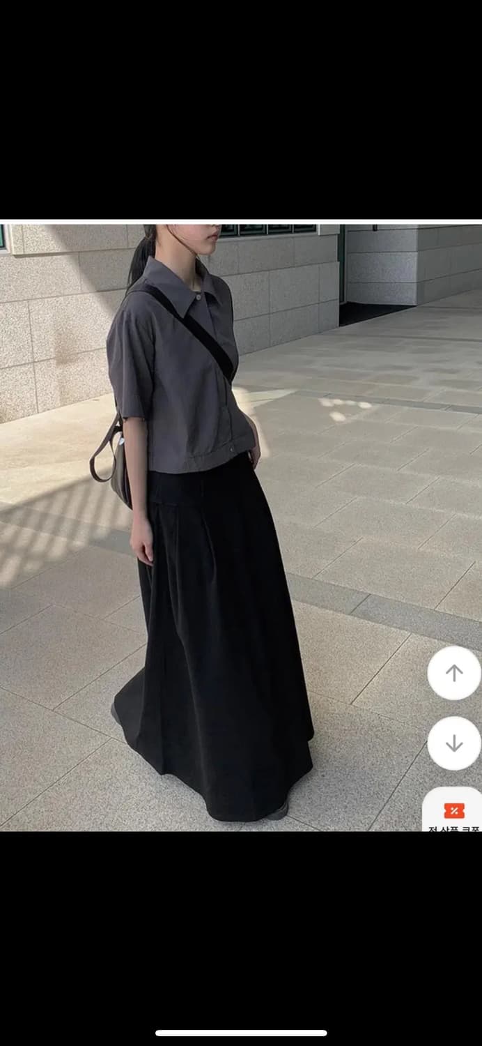 애니원모어 비쥬 나일론 차콜 반팔 셔츠 자켓 상품이미지3