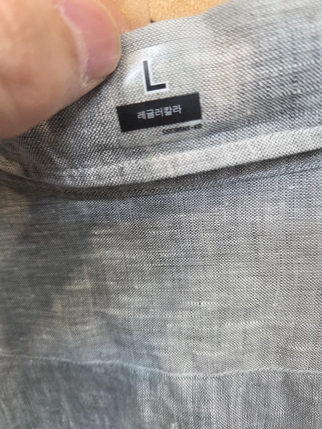 유니클로 린넨 셔츠긴팔 L 그레이  상품이미지3