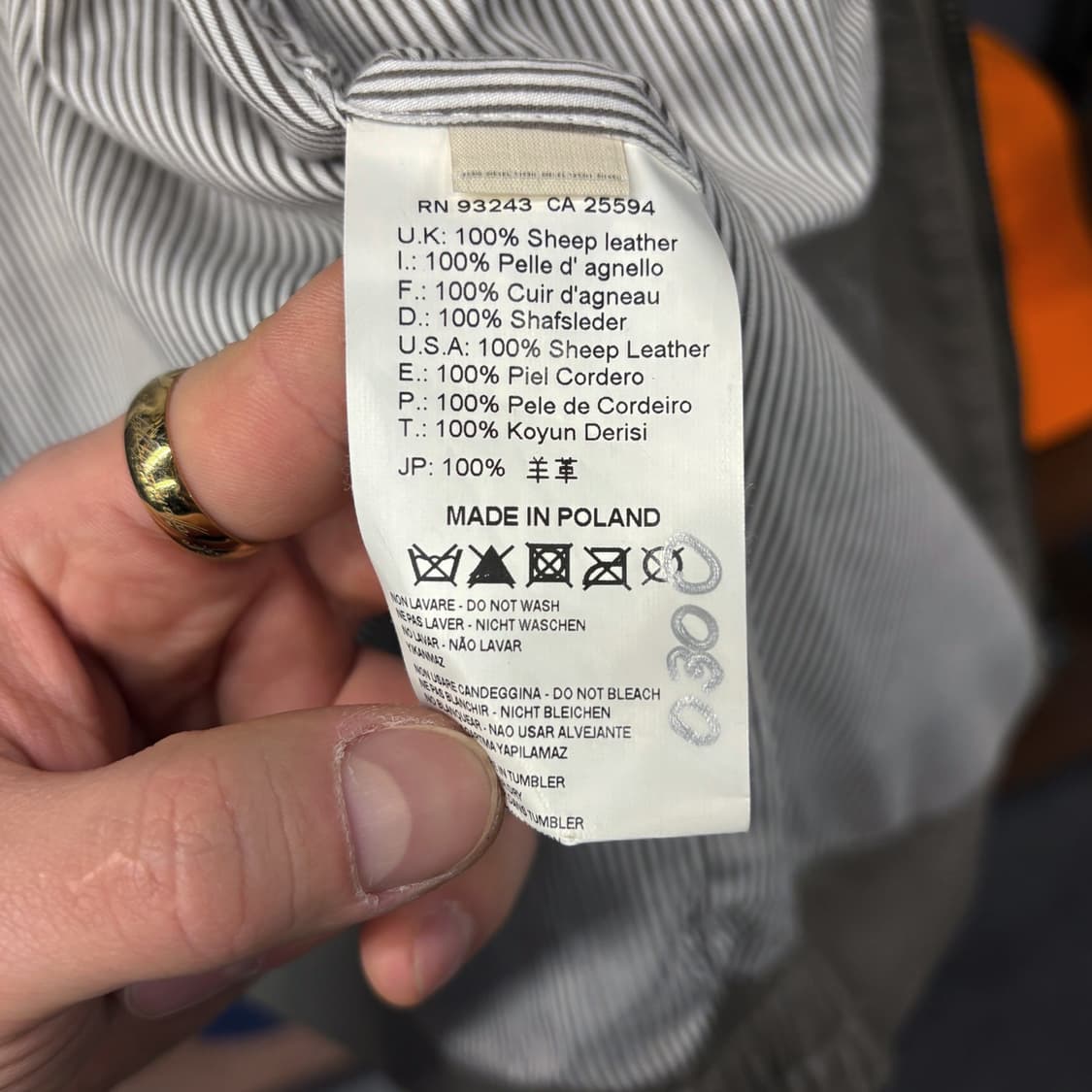 00s 디젤 블랙라벨 쉽스킨 레더 싱글 라이더 자켓 N454 상품이미지10