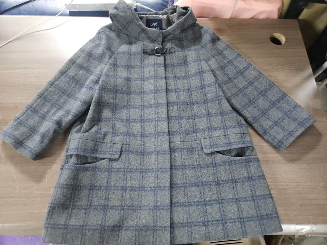 앤디스클라인  체크 울 알파카 코트  M 상품이미지1
