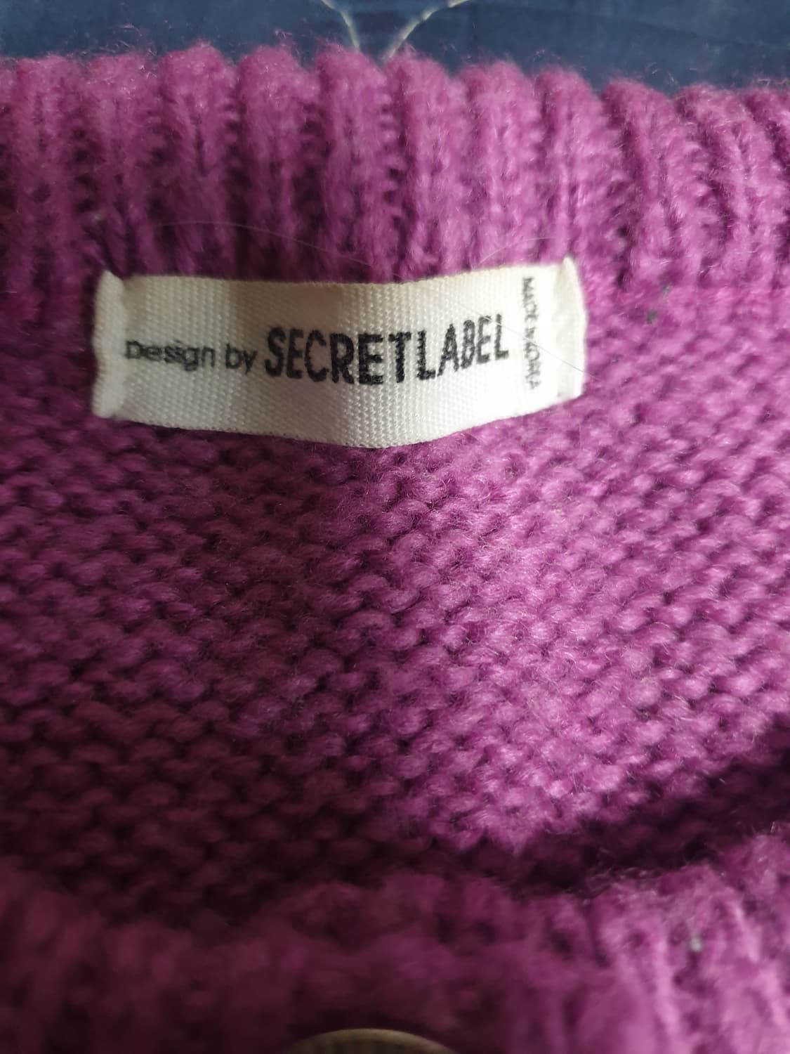 시크릿라벨 크롭 니트 가디건 퍼플 (M) 상품이미지3