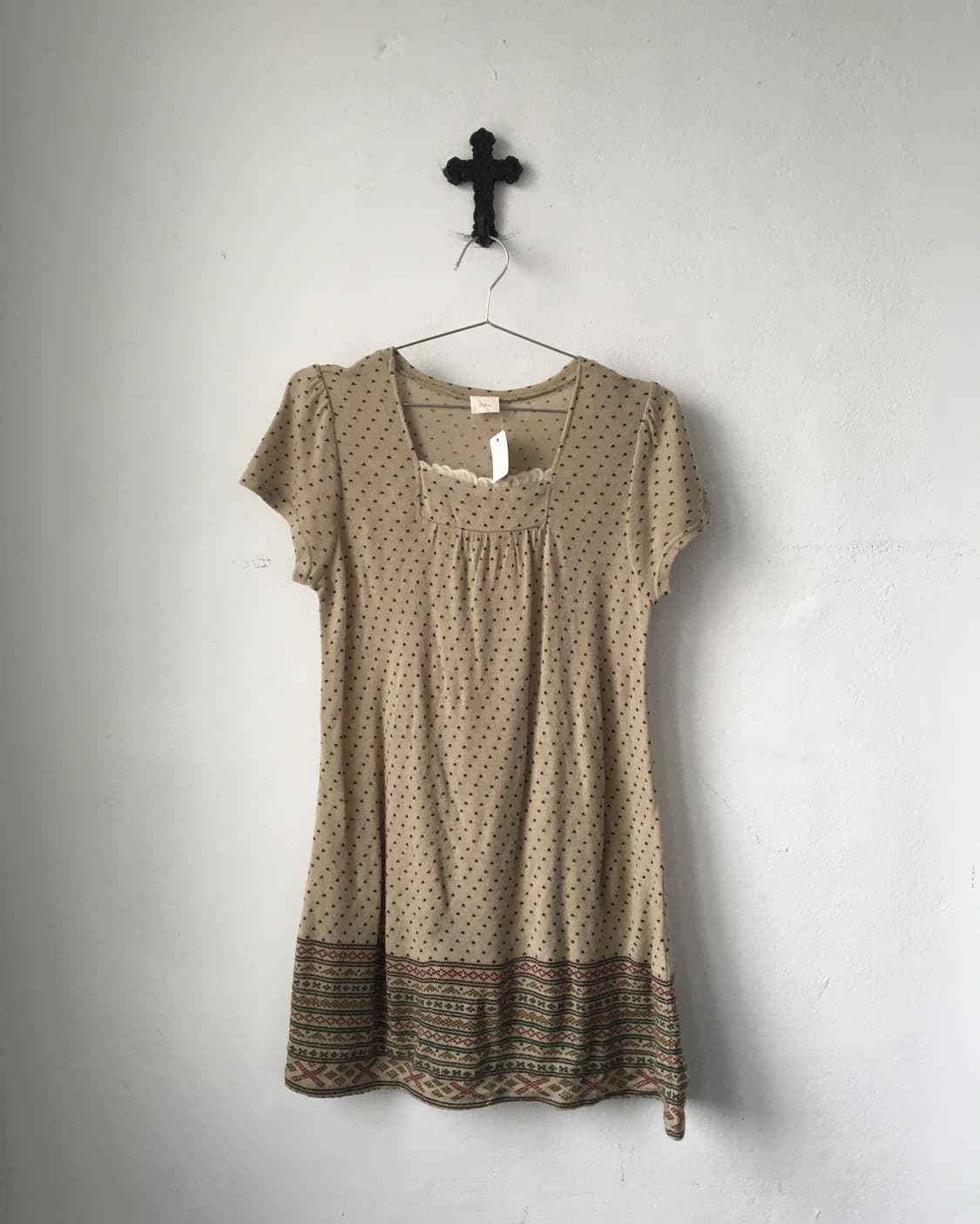 Heart pattern ethnic mood knit onepiece 상품이미지2