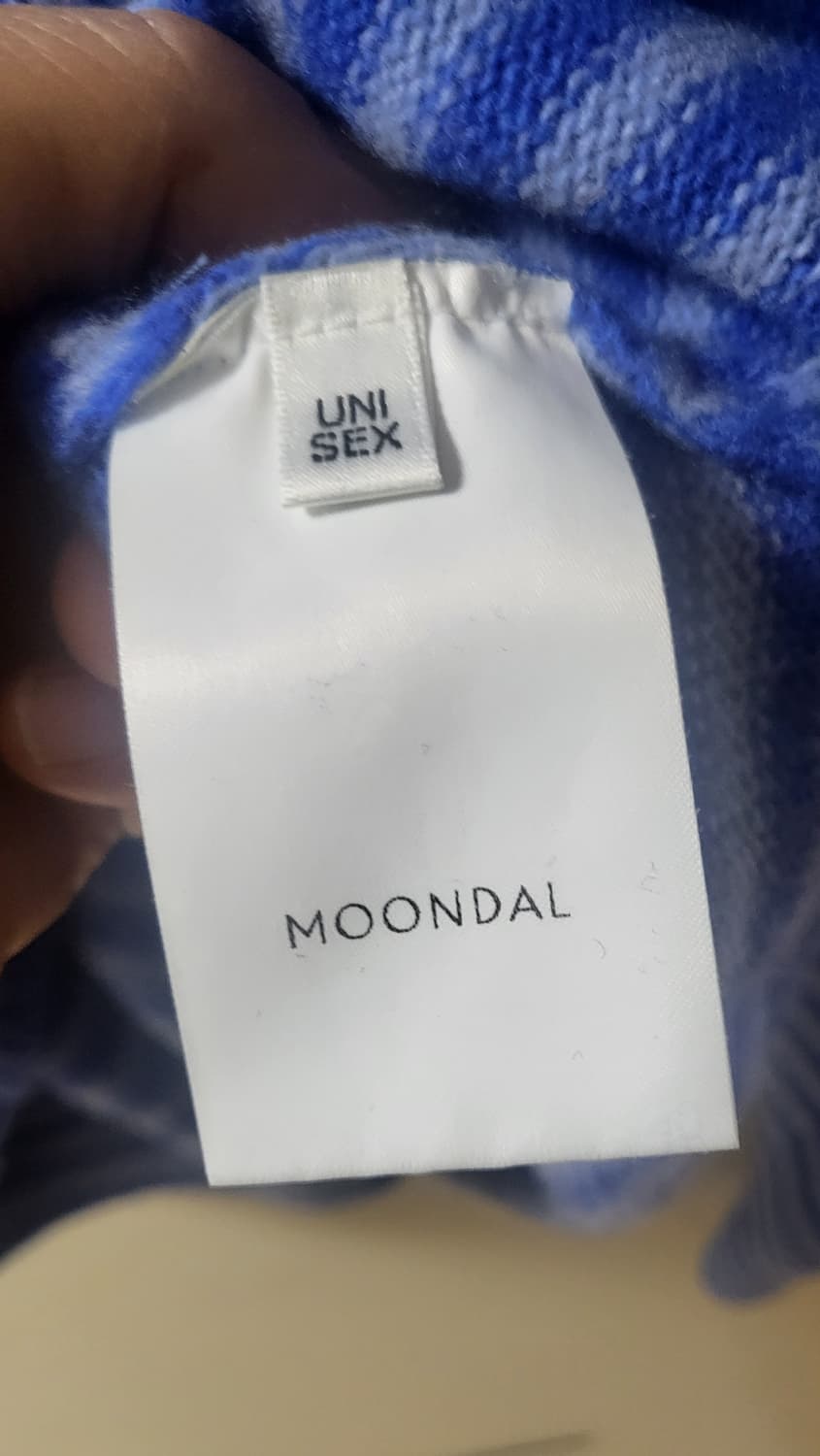 문달 Risca 블루 스트라이프 V넥 니트 상품이미지3