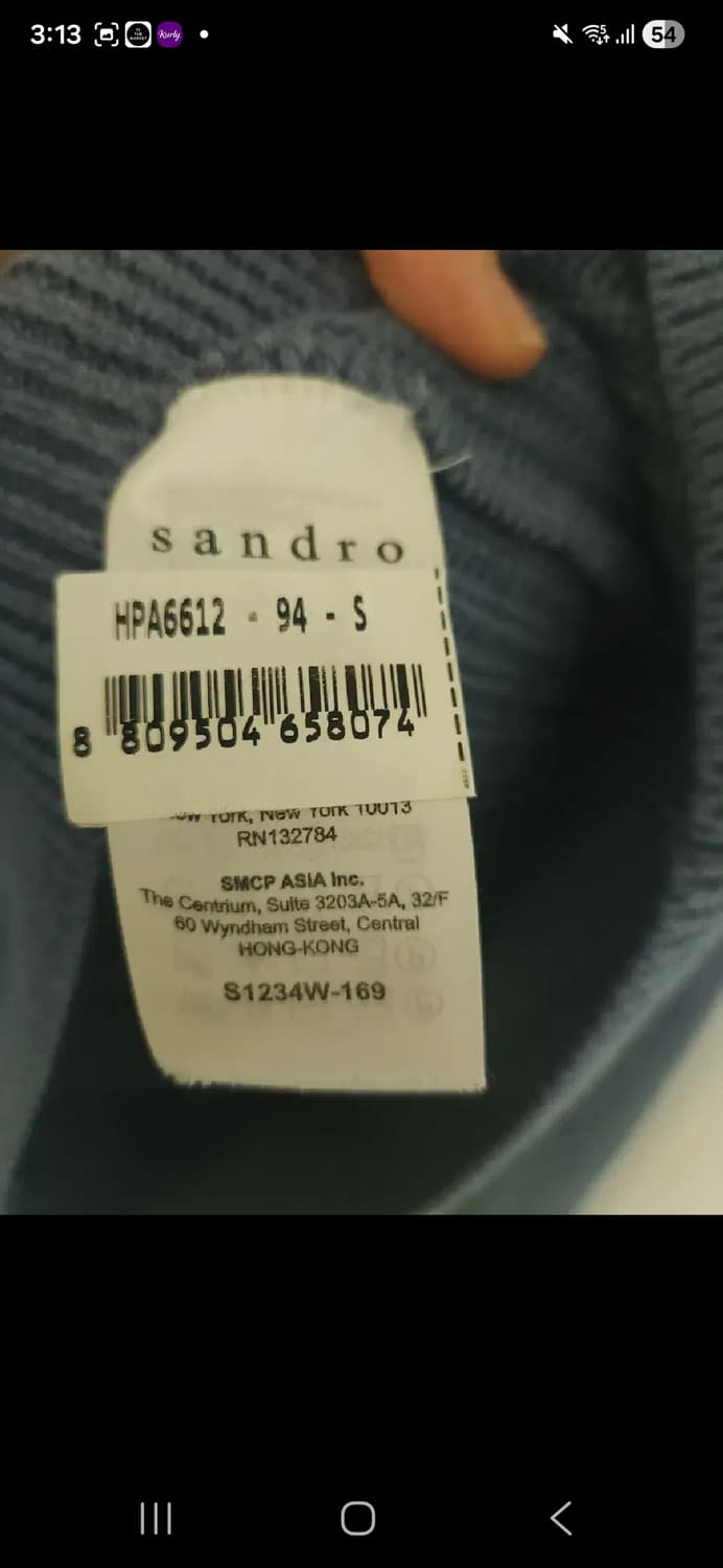 산드로 Sandro 파리 블루 메리노울 니트 S 상품이미지6