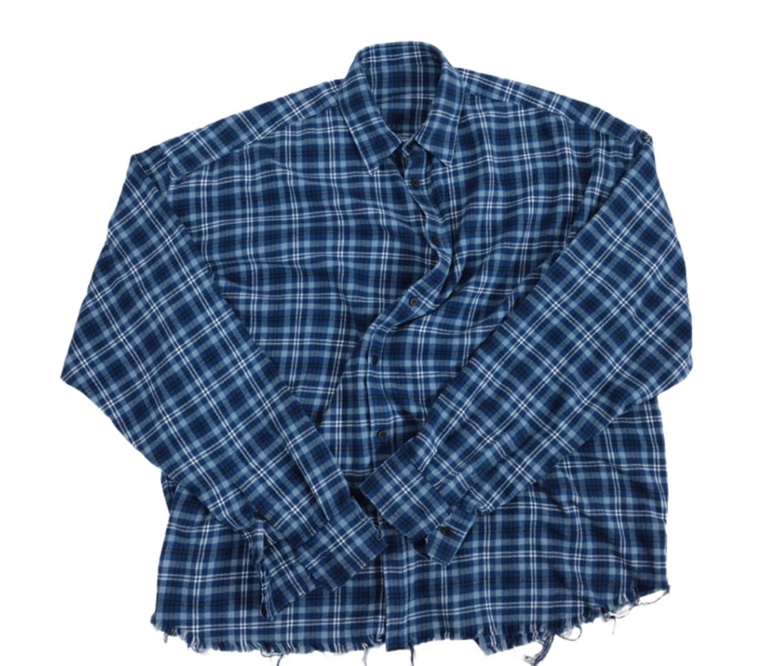 1 논노드 플렉시블 스트링 체크 셔츠 클래식 블루 판매 상품이미지1