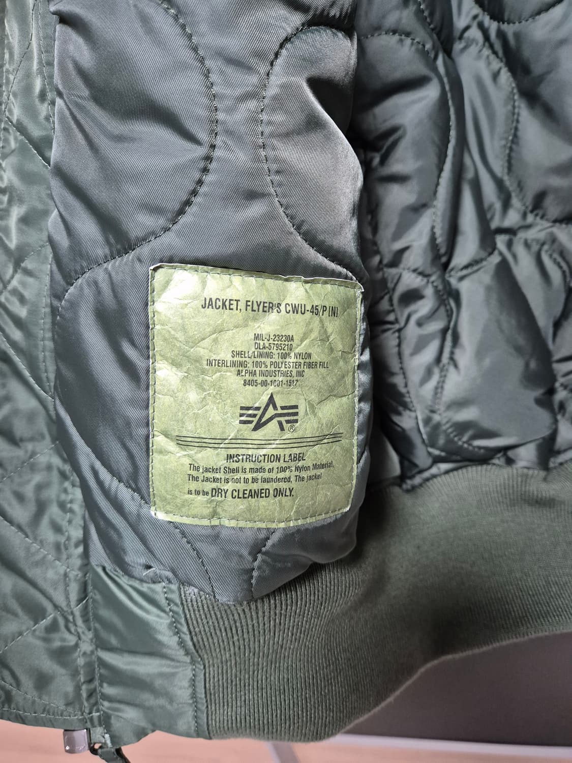 알파인더스트리 50주년 CWU-45P  항공잠바 칸예웨스트 ma-1 상품이미지6