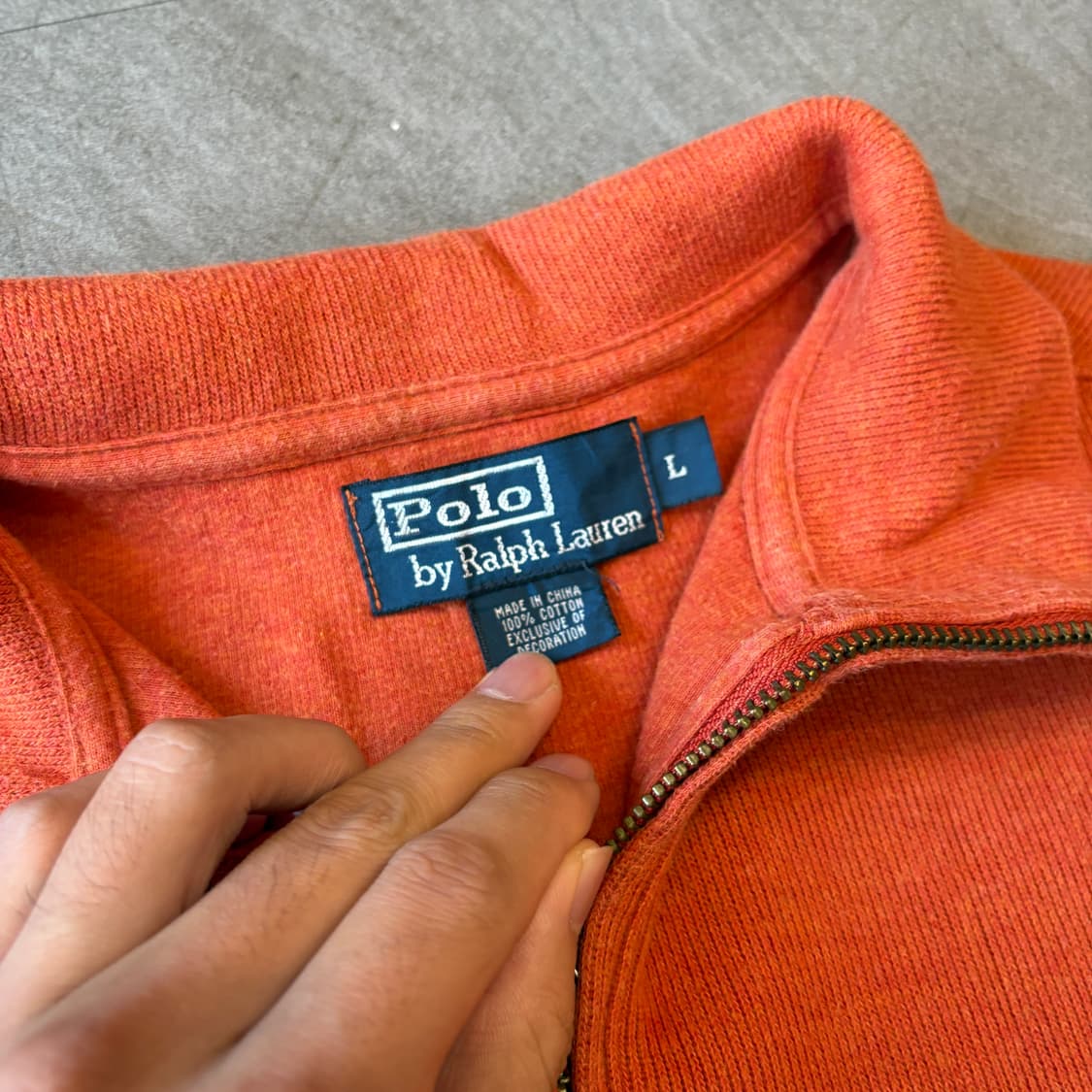 폴로 정품 오렌지 반집업 니트 상품이미지5