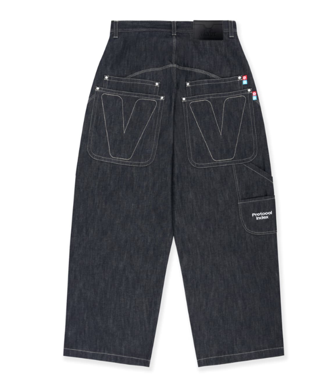 [3] 프로토콜 인덱스 x 반디더핑크 레트로 배기 데님 팬츠 인디고 블루 상품이미지1