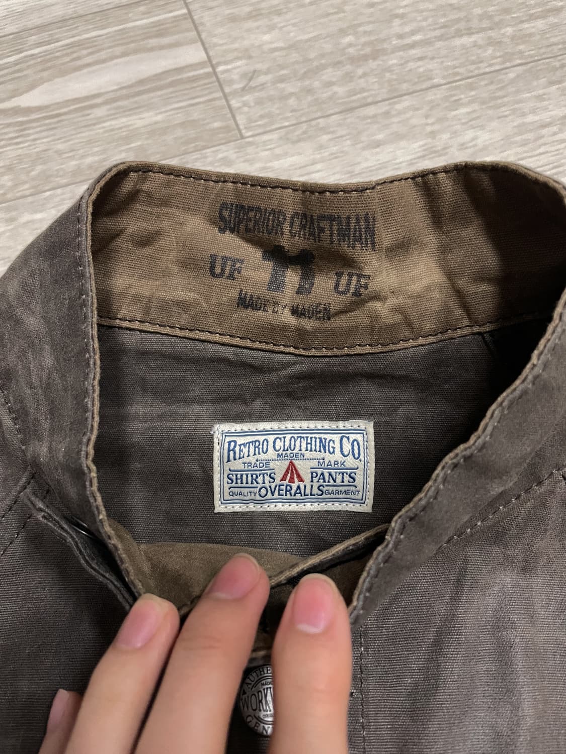 maden 레트로 왁스 캔버스 워크 자켓 (아메카지/빈티지) 상품이미지2