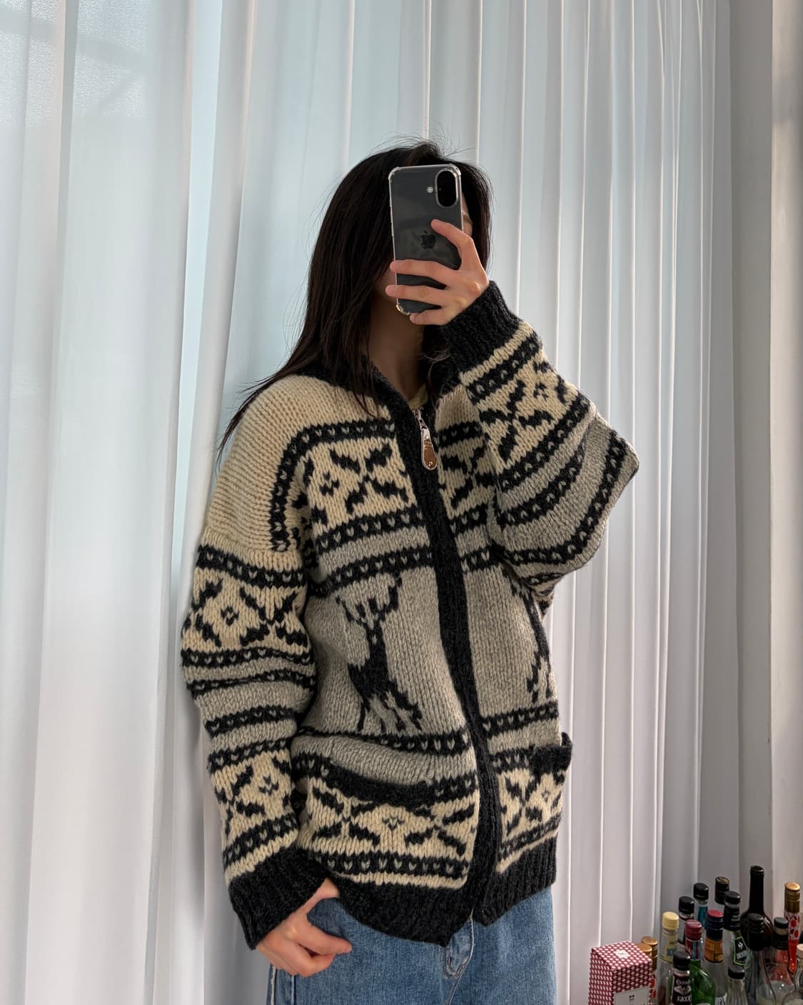 [S-M]THE NORTH WEAVE USA 코위찬 니트 집업 자켓 상품이미지4