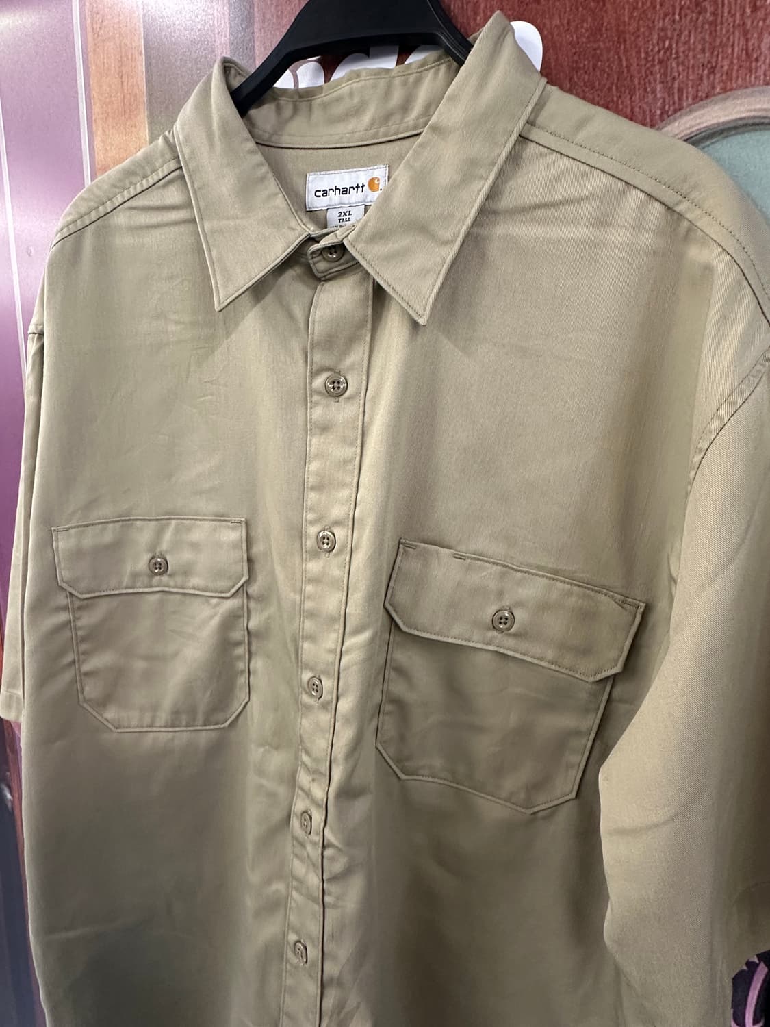 CARHARTT 칼하트 베이지 포켓반팔셔츠 상품이미지3