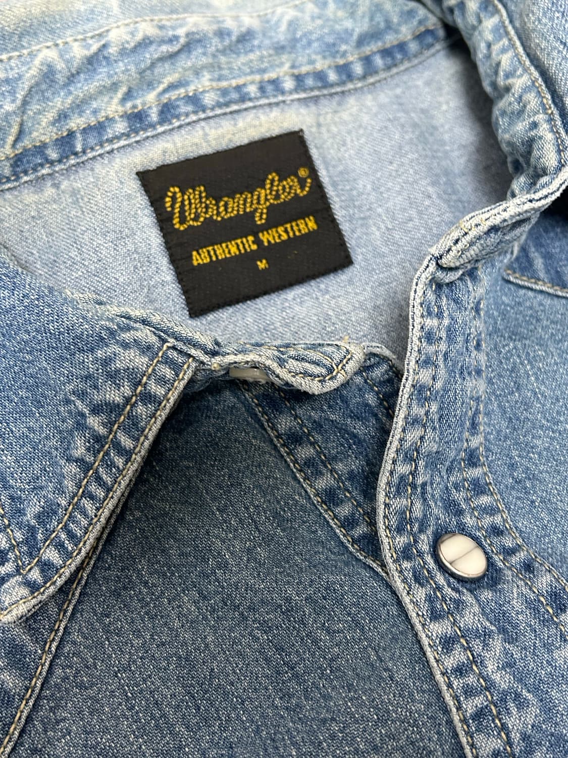 랭글러 빈티지 웨스턴 버튼 데님셔츠 상품이미지7