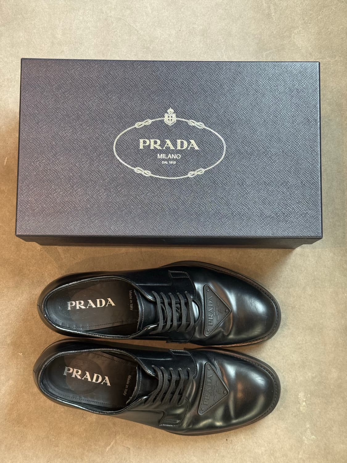 [8.5] PRADA Brushed Leather Derby Shoes 상품이미지7