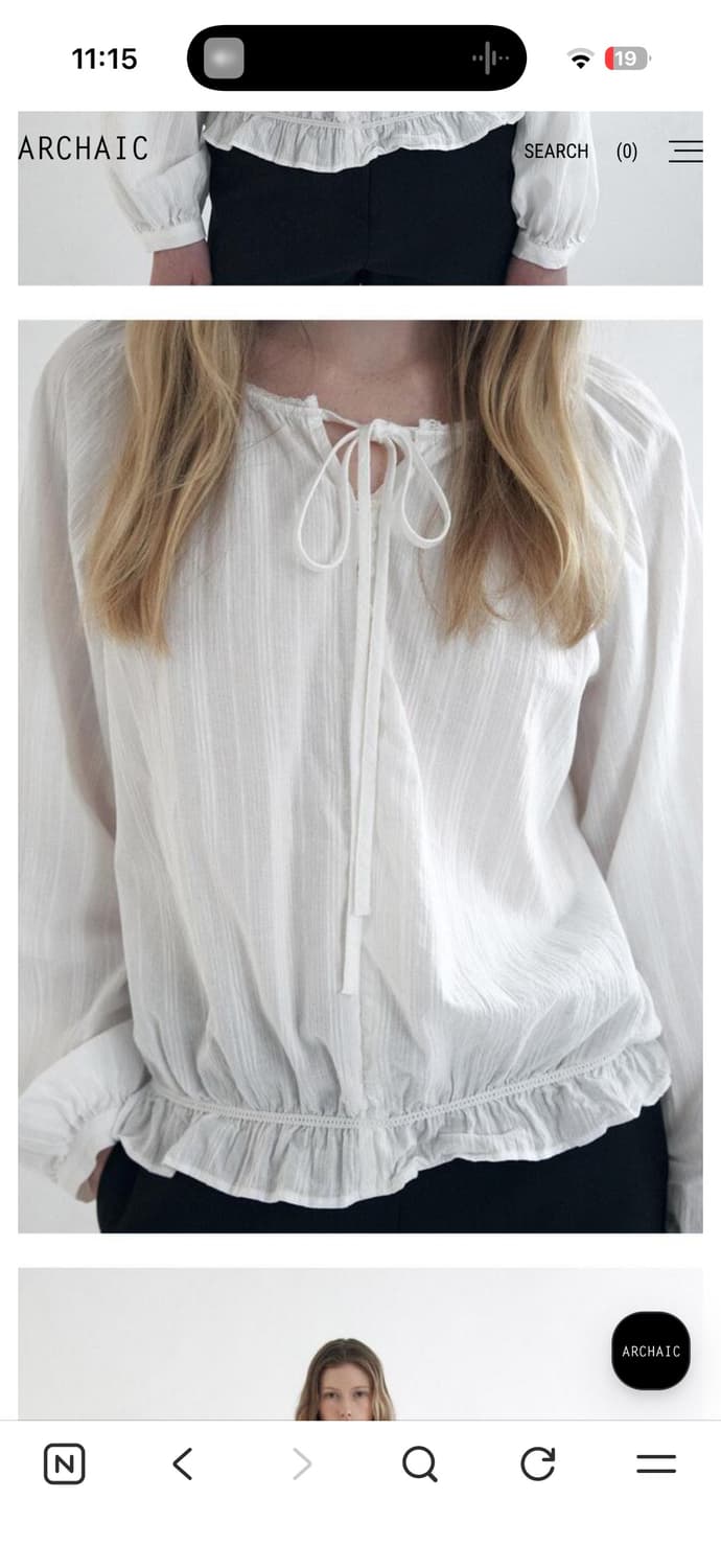아르카익 ARCHAIC butter ribbon blouse_ivory 상품이미지4