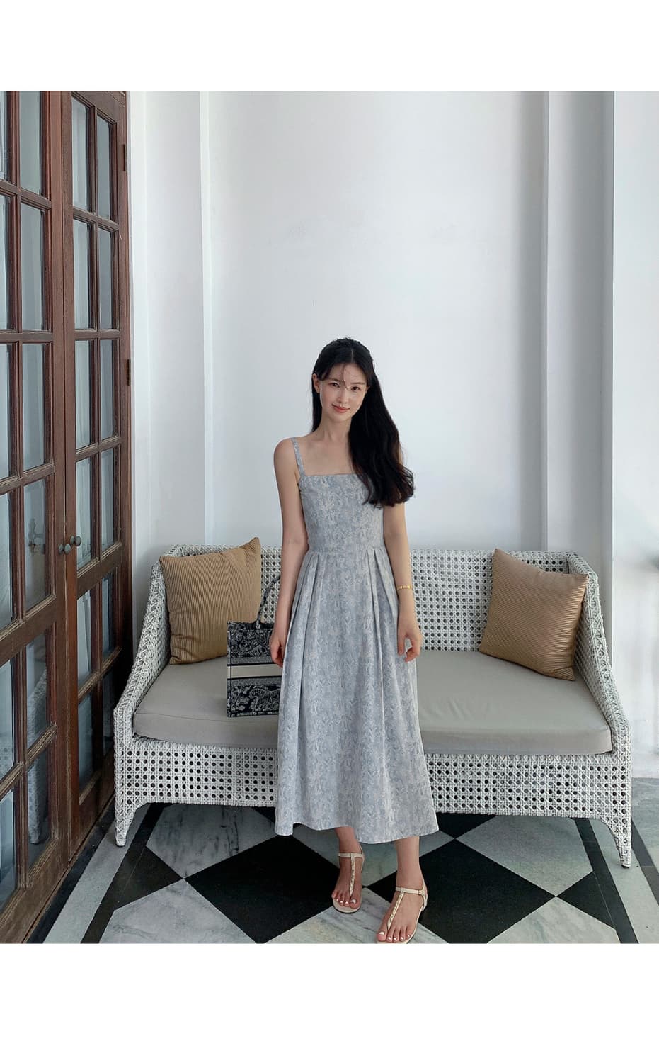 베니토 세이렌 여리패턴 스모크 원피스 
새상품 사이즈M 상품이미지1