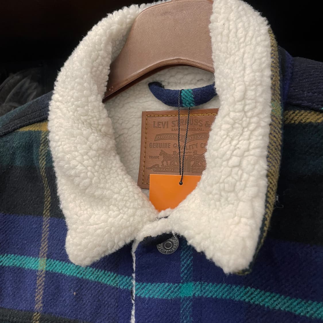 리바이스 릴렉스드 타입1 체크 쉐르파 자켓 상품이미지3