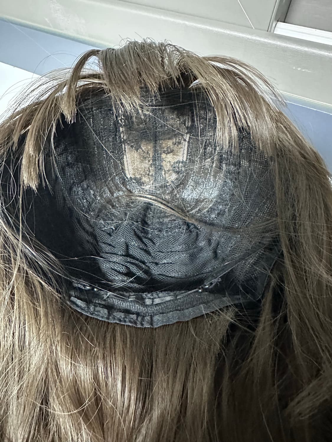 C컬 세미롱단발 라이트브라운 인조모+가발망 1개 상품이미지5