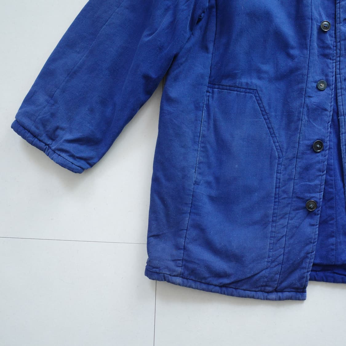 70s 빈티지 프렌치 워크웨어 패딩 코트 잉크블루 (100) 프랑스생산 상품이미지4