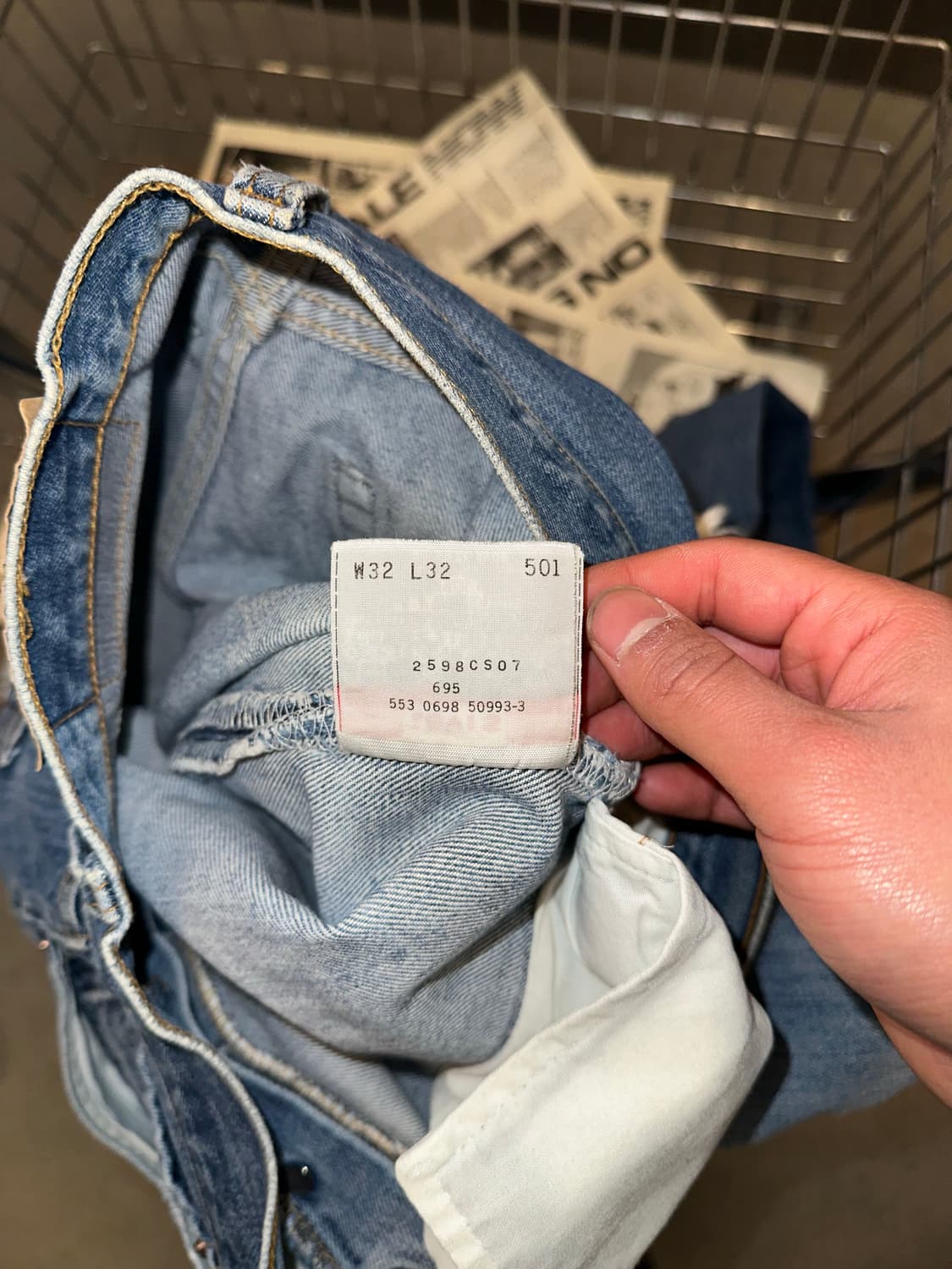 90’s Levi’s 501 553 USA distressed denim 상품이미지10