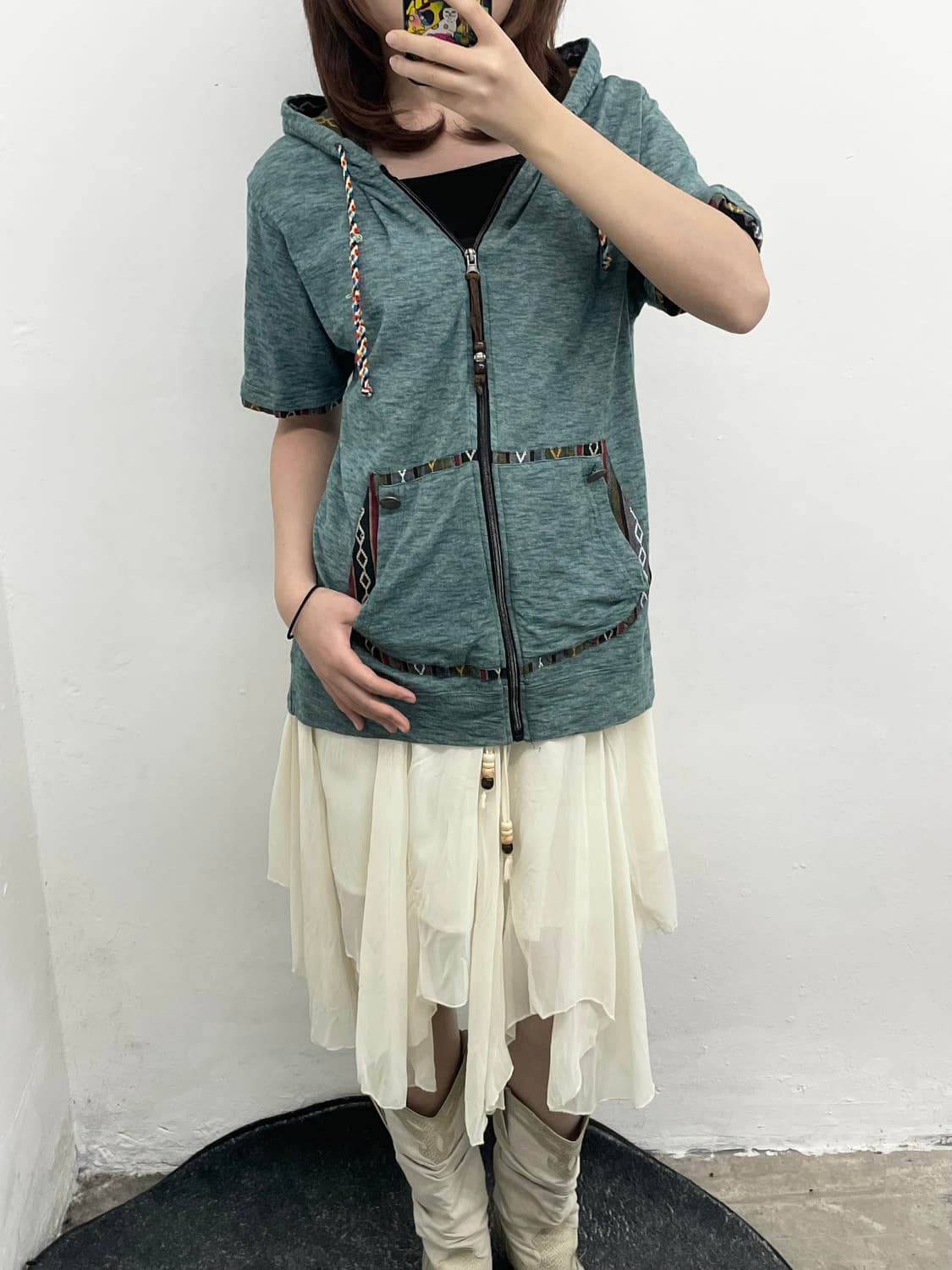 에스넥 히피 하프 후드집업 상품이미지3