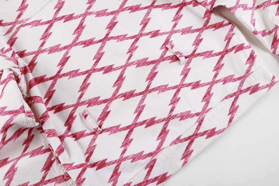 [36] 이자벨마랑 화이트 핑크프린팅 데님 트러커 자켓 상품이미지10